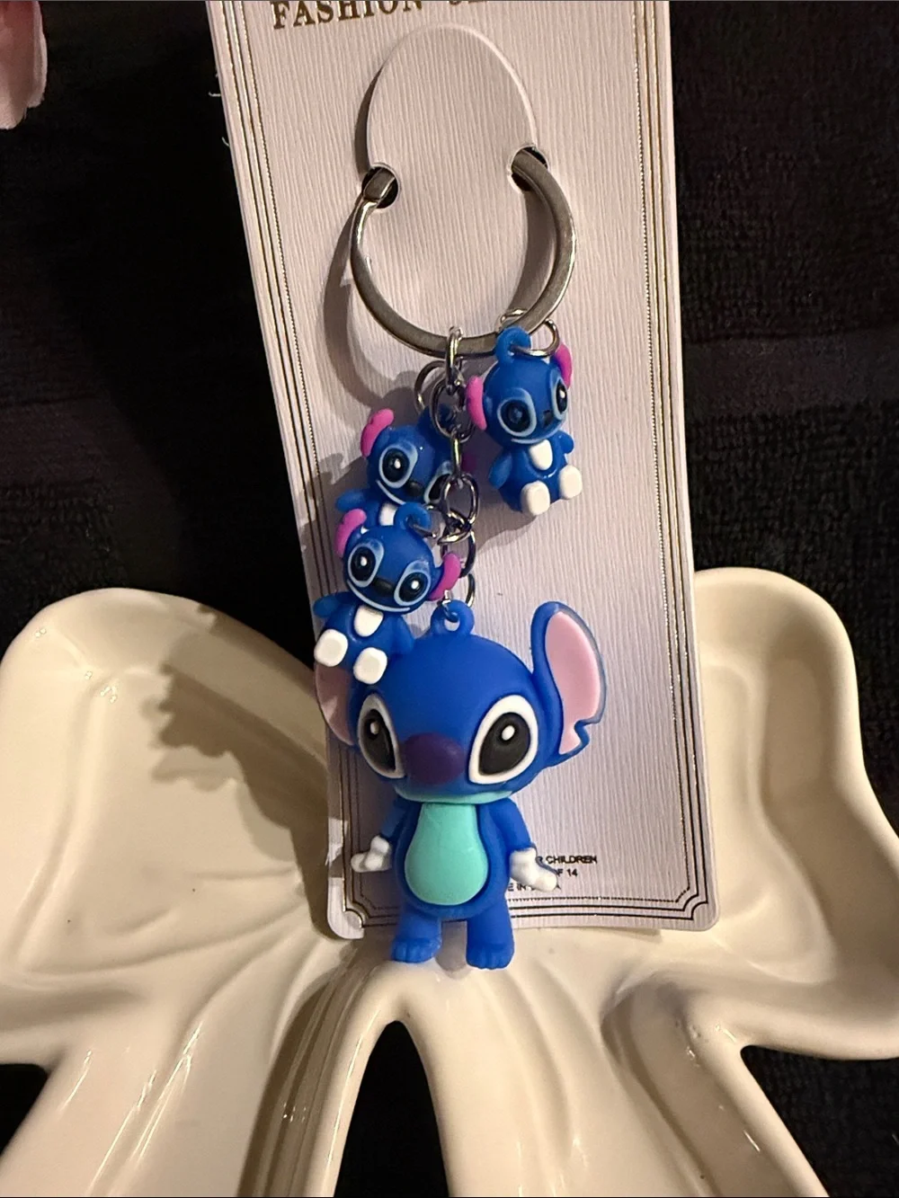 Kids Blue Stitch Character Keychain Accessory by